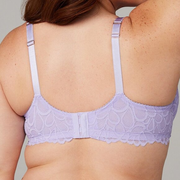 Savage X Fenty Savage Not Sorry Lightly Lined Lace Balconette Bra in Purple - Picture 3 of 8
